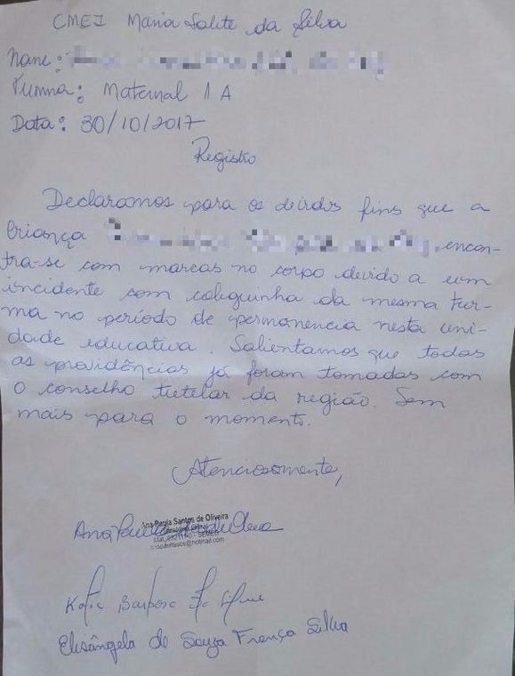 Mãe acusa creche de negligência  