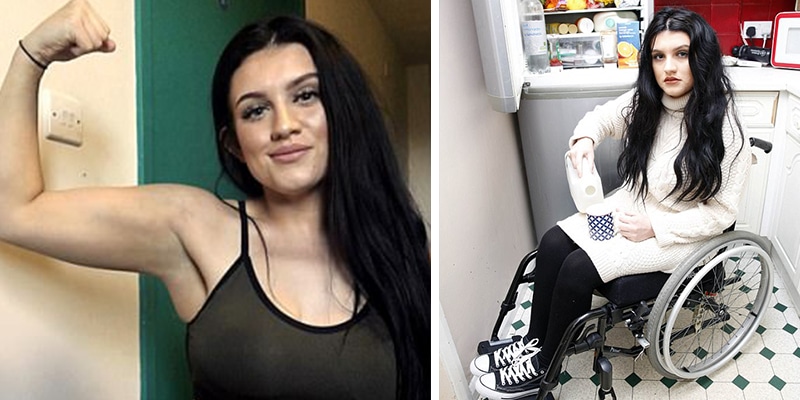 Faltava pouco para a formatura, quando um peso de 68 quilos caiu nas costas desta jovem