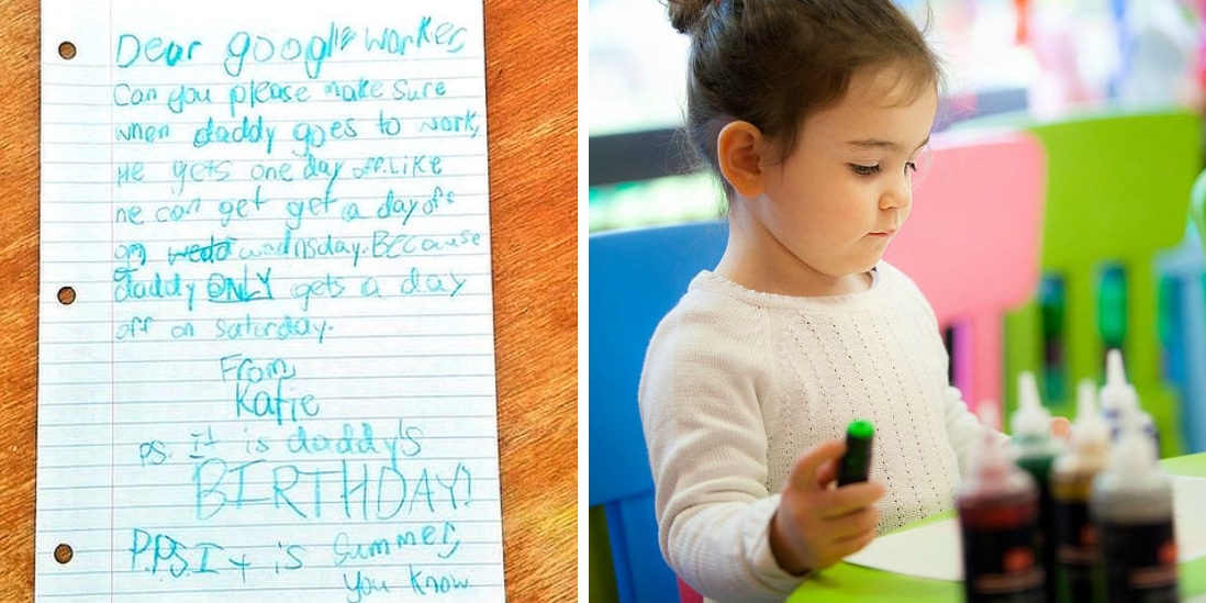 Garotinha escreve carta aos diretores da Google fazendo um pedido especial para o pai