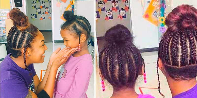 Professora copia penteado de aluna. A reação dela é a coisa mais fofa