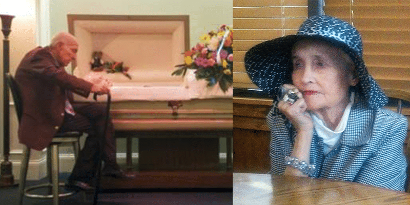 Marido fica por 5 horas ao lado do caixão da esposa com quem foi casado por 59 anos