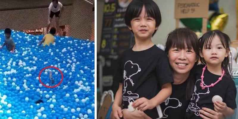 Mãe faz alerta após quase se ‘afogar’ em piscina de bolinhas gigante com o filho