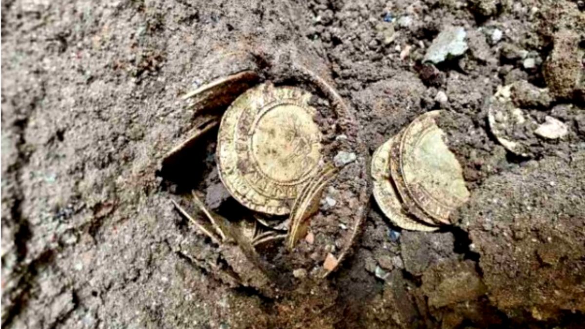 Casal encontra moedas de ouro enterradas na cozinha!