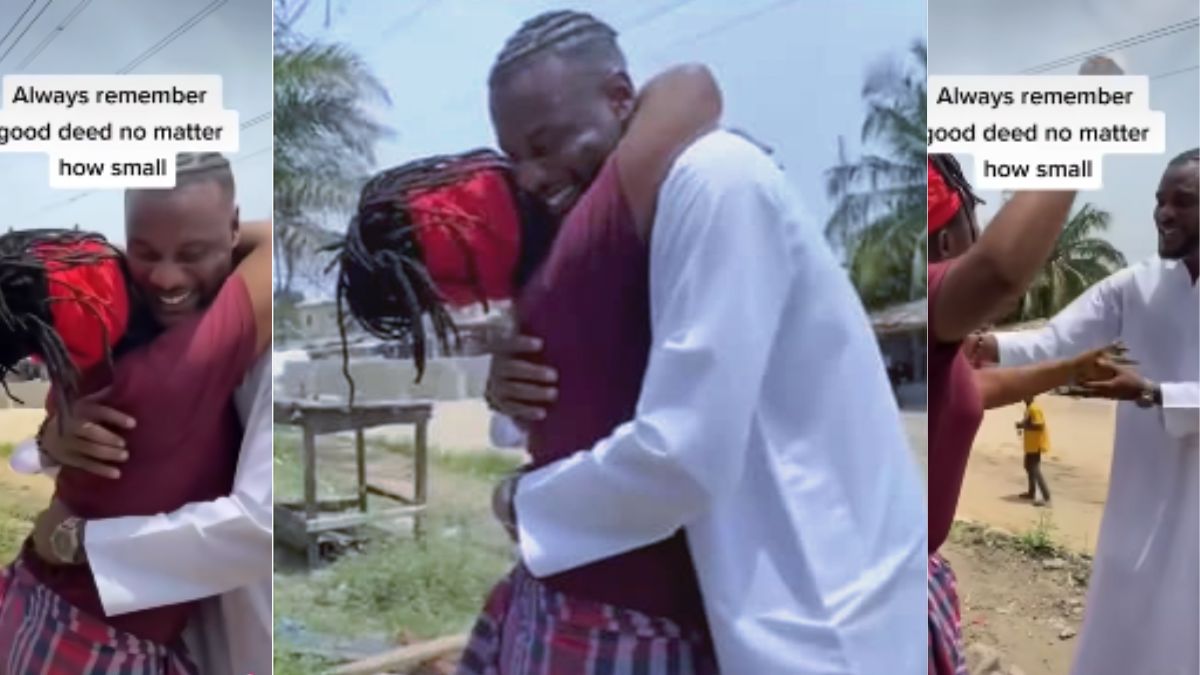 Jovem recompensa vendedora de rua que cuidou dele quando criança.